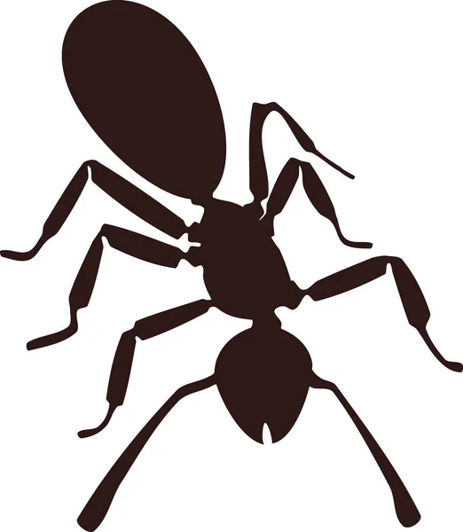Σιλουέτα Του Αφηρημένου Μυρμήγκι Κινουμένων Σχεδίων Που Απομονώνονται Λευκό Φόντο — Διανυσματικό Αρχείο