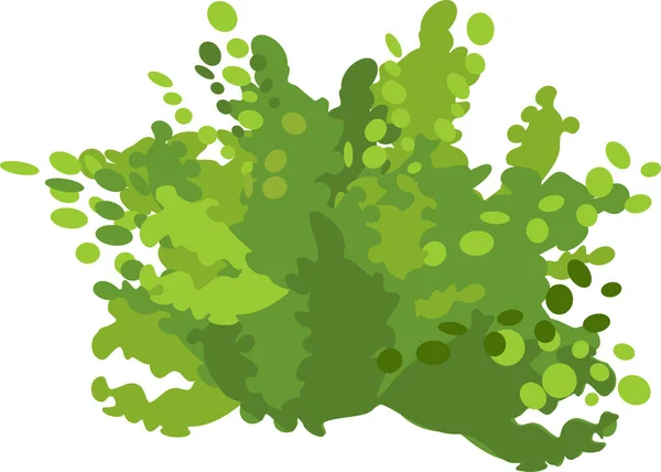 Абстрактний Мультяшний Кущ Зеленою Короною Ізольовано Білому Тлі — стоковий вектор