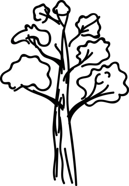 Croquis Vieil Arbre Abstrait — Image vectorielle