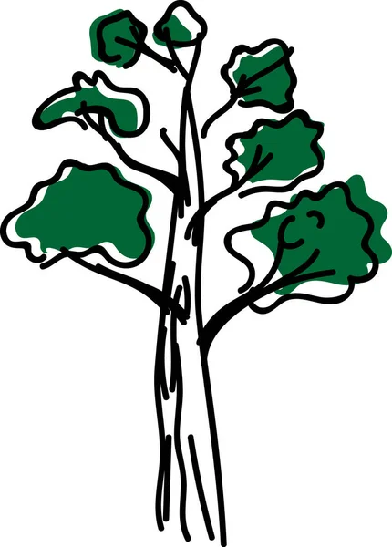 绿冠抽象树的素描 — 图库矢量图片