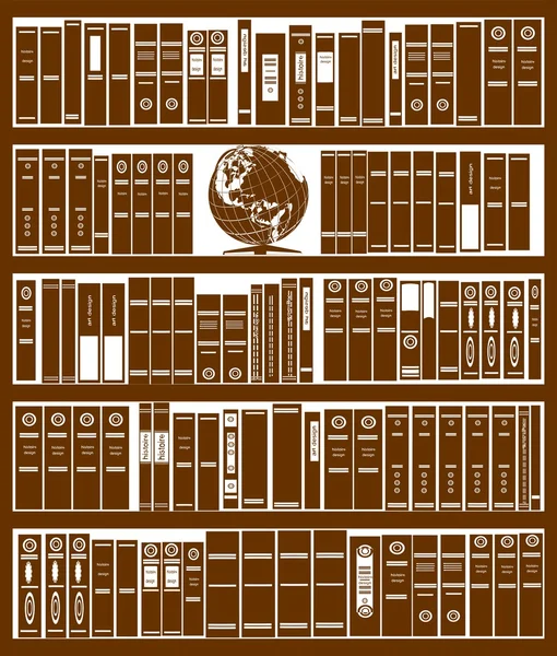 Bibliothèque pleine de livres — Image vectorielle