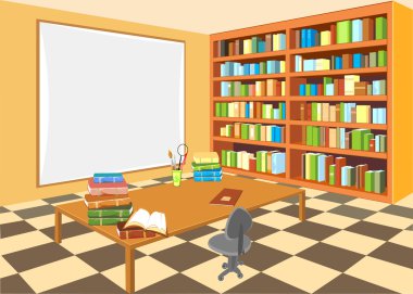 İçişleri ile açık bir kitap kütüphane