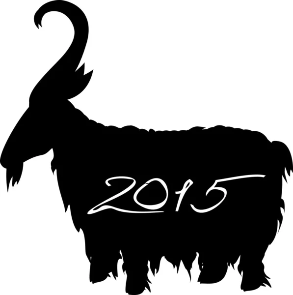 Nouvelle année de la chèvre Silhouette — Image vectorielle