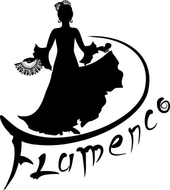 Flamenko dansçısı silüeti