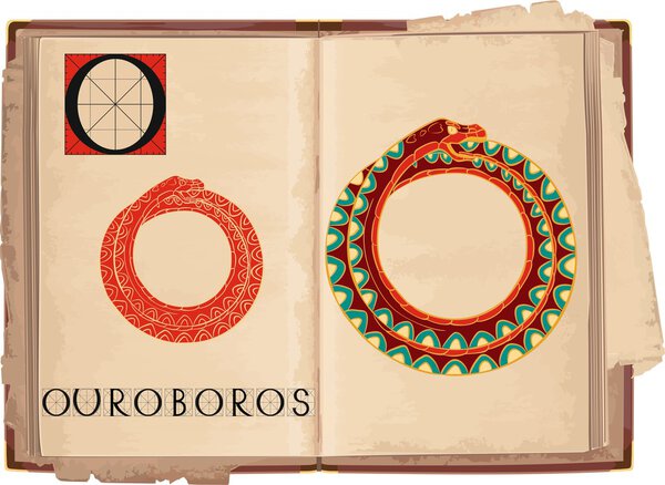 letter O with Ouroboros