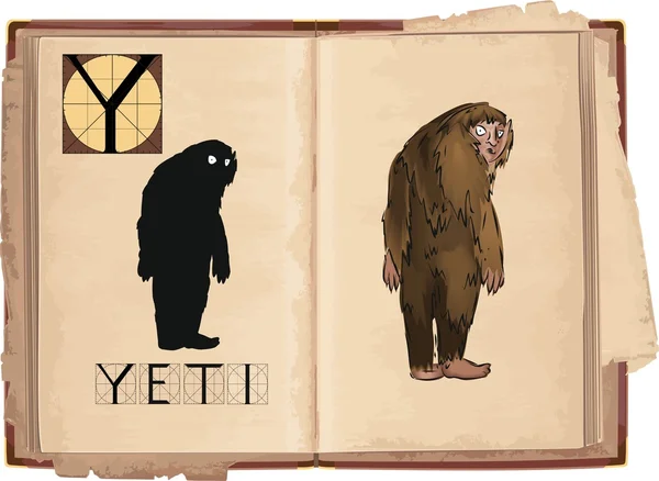 Lettera Y con Yeti — Vettoriale Stock