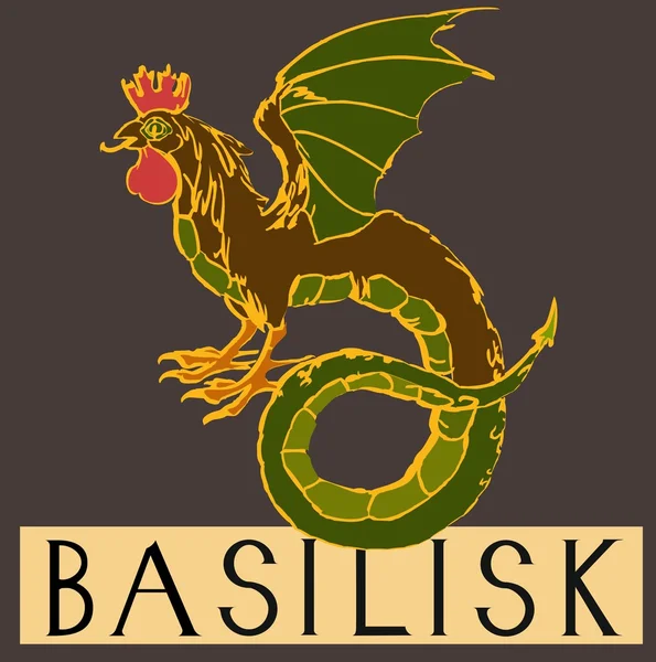 Basilisk with title — Stock Vector