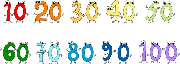 Multicolore Numéros drôles — Image vectorielle