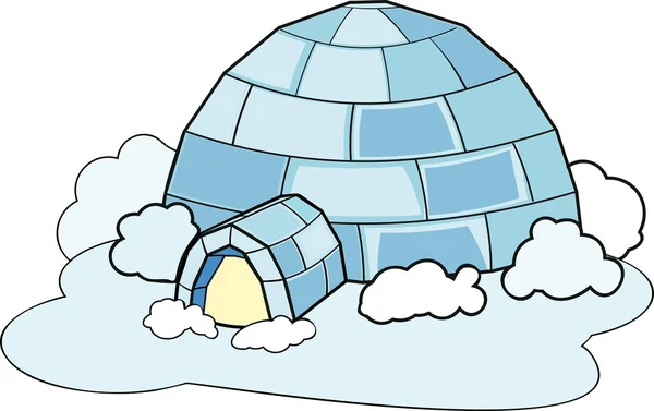 Igloo no fundo branco — Vetor de Stock