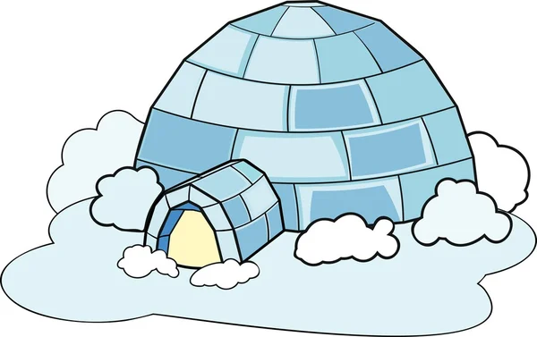 Igloo on white background — Stock Vector