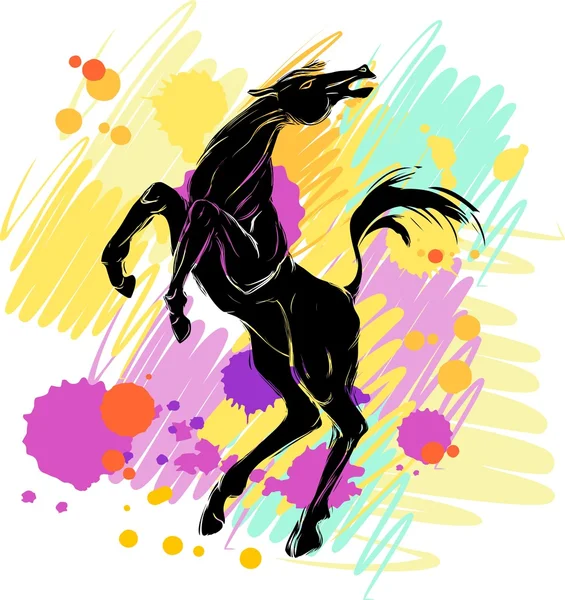Hintergrund mit Silhouette des Pferdes — Stockvektor
