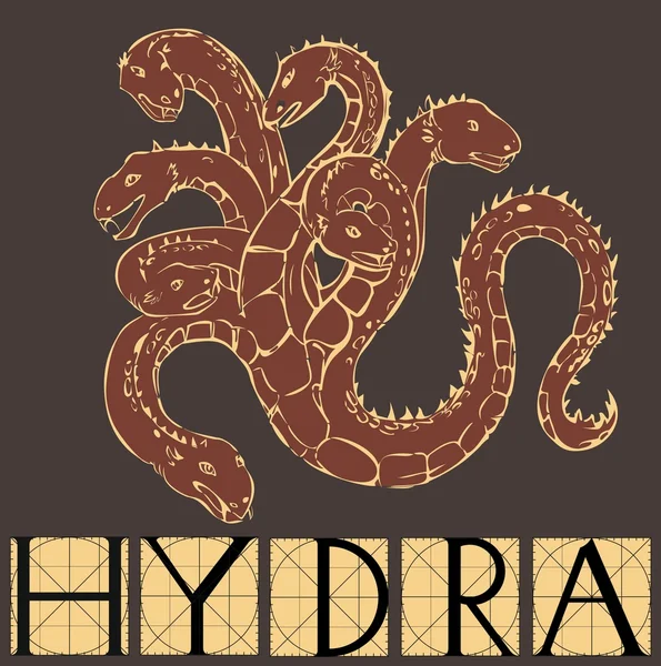 Lernaean Hydra con título — Archivo Imágenes Vectoriales