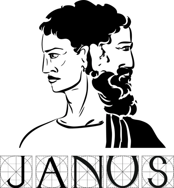 Janus met titel — Stockvector