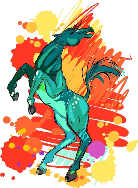 Чарівний кінь на кольоровому фоні — стоковий вектор