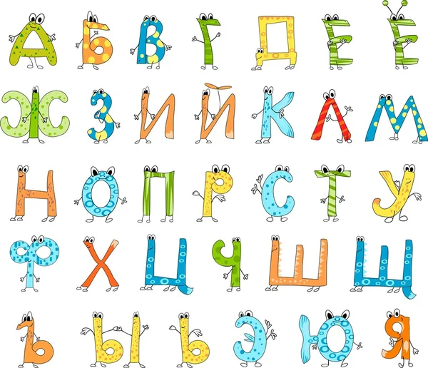 Russisches Cartoon-Alphabet — Stockvektor