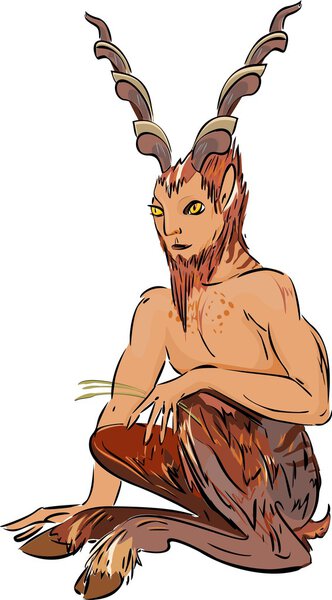 Faun on white background