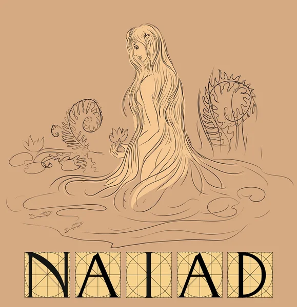 Naiad met titel — Stockvector