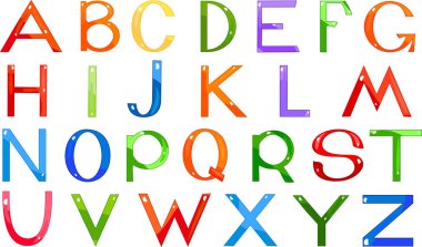renkli İngilizce alfabe