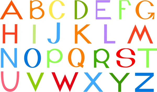 Алфавит с разноцветными буквами — стоковый вектор