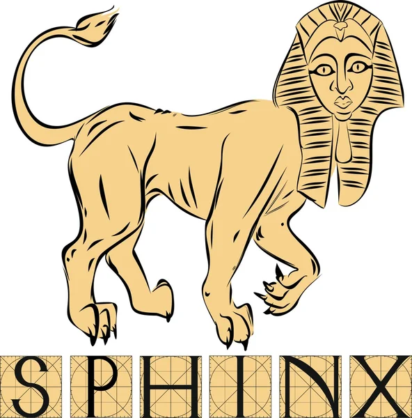 Sphinx avec titre — Image vectorielle