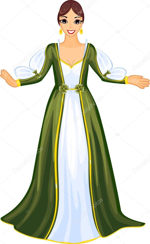 Mujer En Vestido Medieval Verde Foto de stock y más banco de imágenes de  Mujeres - Mujeres, Una sola mujer, Medieval - iStock