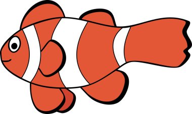 Beyaz arka plan üzerinde palyaço balığı