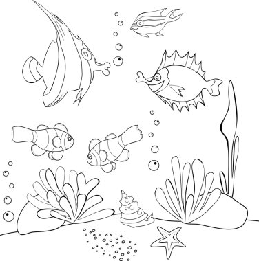 Tropikal balık ile boyama