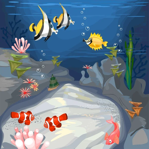 Hintergrund Unterwasserlandschaft — Stockvektor