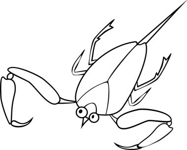Coloring page water scorpion clipart