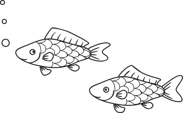 Colorazione con pesci — Vettoriale Stock