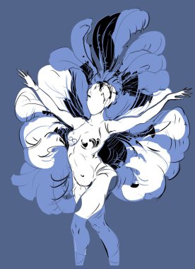 Burlesque dansçı ile arka plan