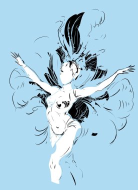 Burlesque dansçı ile arka plan