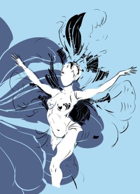 Burlesque dansçı ile arka plan