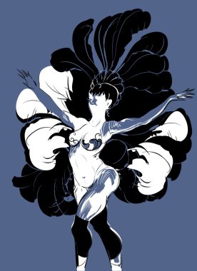 Burlesque dansçı ile arka plan