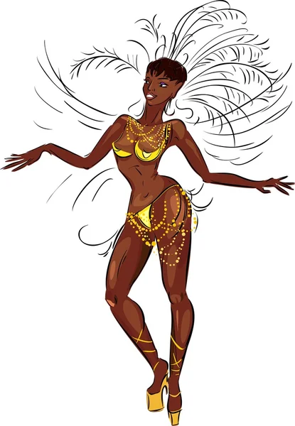 Femme samba danseuse — Image vectorielle