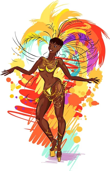 Samba bailarina mujer — Archivo Imágenes Vectoriales