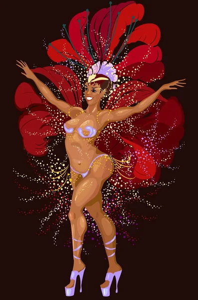 Γυναίκα χορεύτρια Samba — Διανυσματικό Αρχείο