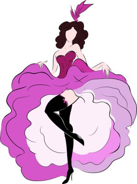 Cancan dansçı taslağını