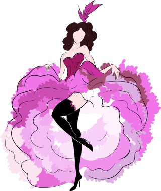 Cancan dansçı taslağını