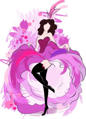 Cancan dansçı taslağını