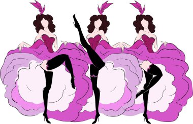 Cancan dansçılar taslağını