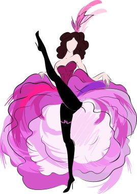 Cancan dansçı taslağını