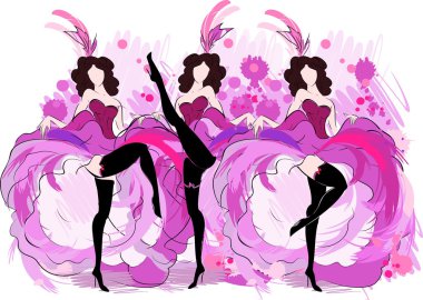 Cancan dansçılar taslağını
