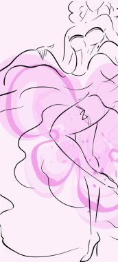 Cancan dansçı taslağını