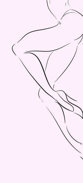 Sketh kadının güzel bacak — Stok Vektör