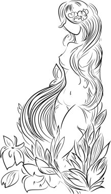 Çiçekli güzel genç kız