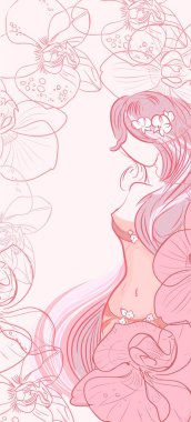 Güzel genç kız iç çamaşırı çiçekli