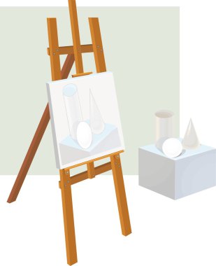 Şövale ve temel geometrik şekiller