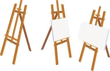 Easel set on white background clipart