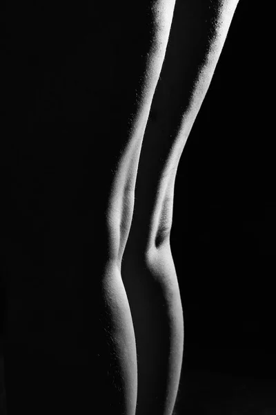 Black White Line Female Body Back Hips Buttocks — Stock Photo, Image